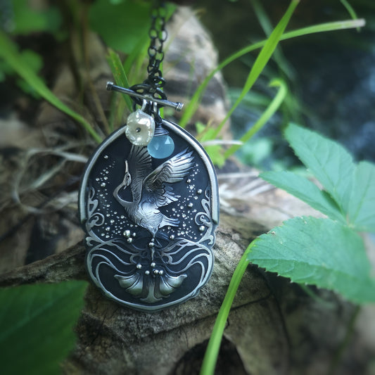 The Tranquil Heron Necklace
