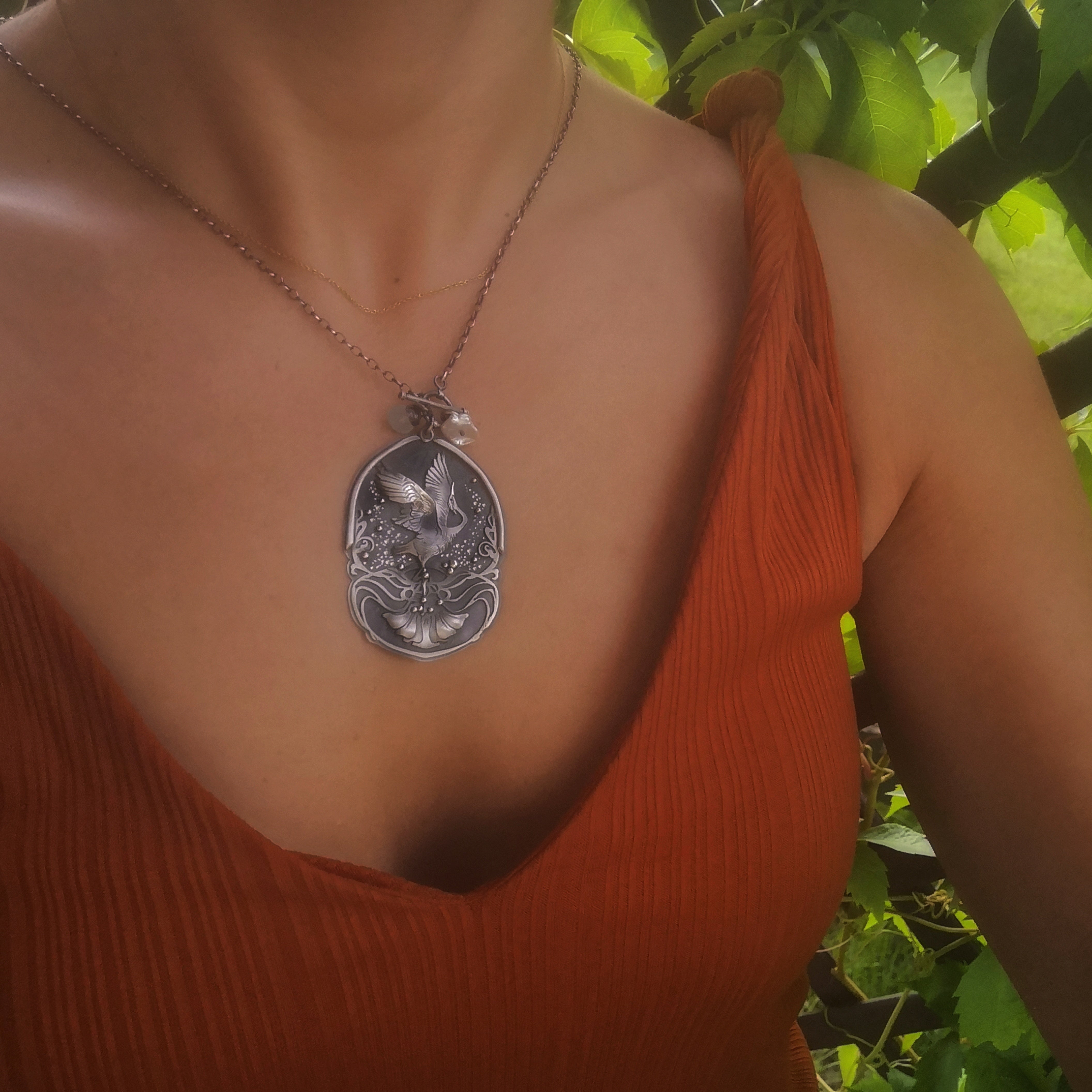 CUSTOM for Lynn - The Tranquil Heron Necklace
