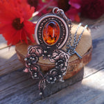 Amber Medicine Floral Necklace - Cognac Amber