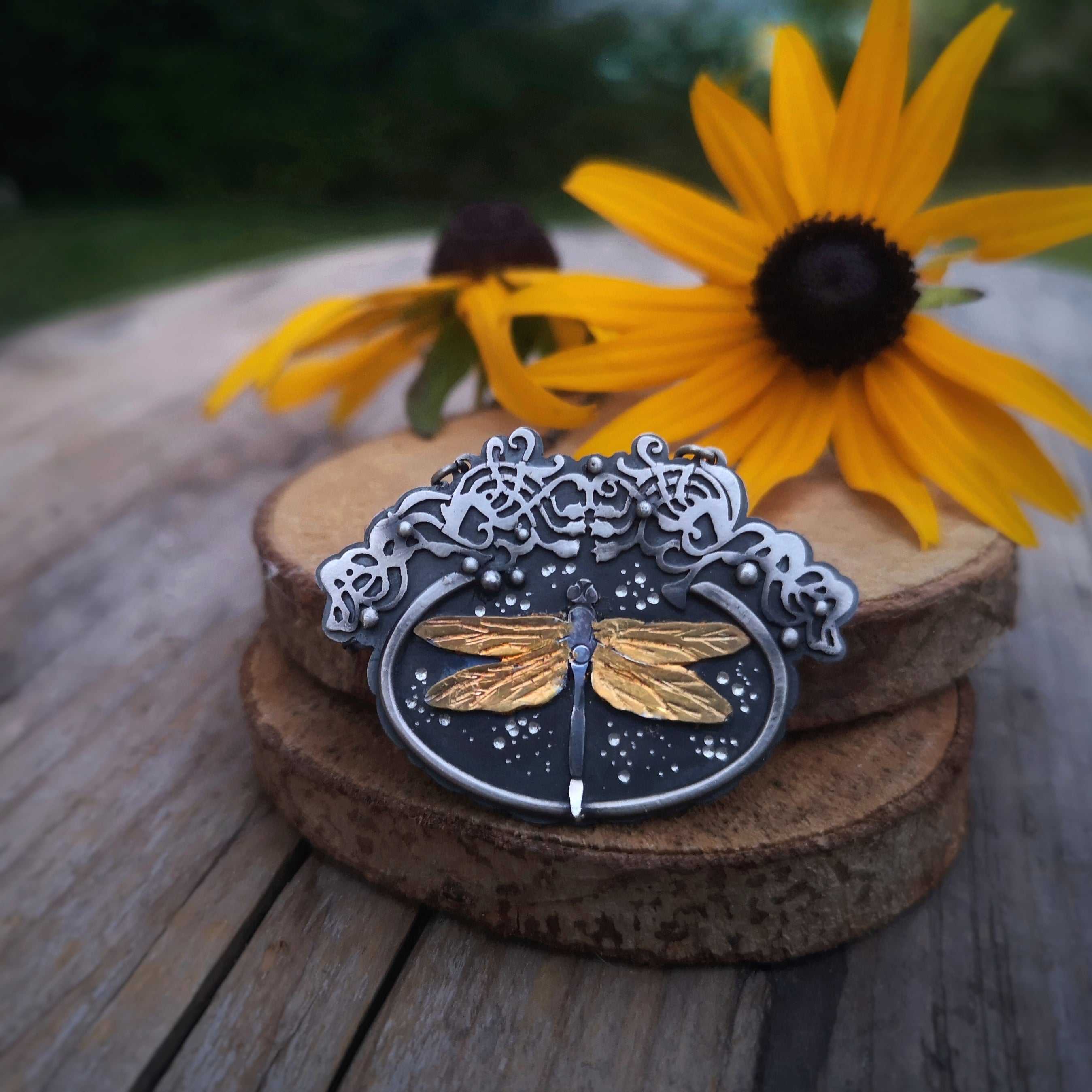The Dragonfly Art Deco Necklace - Keum Boo