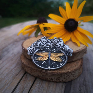 The Dragonfly Art Deco Necklace - Keum Boo