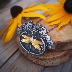 The Dragonfly Art Deco Necklace - Keum Boo