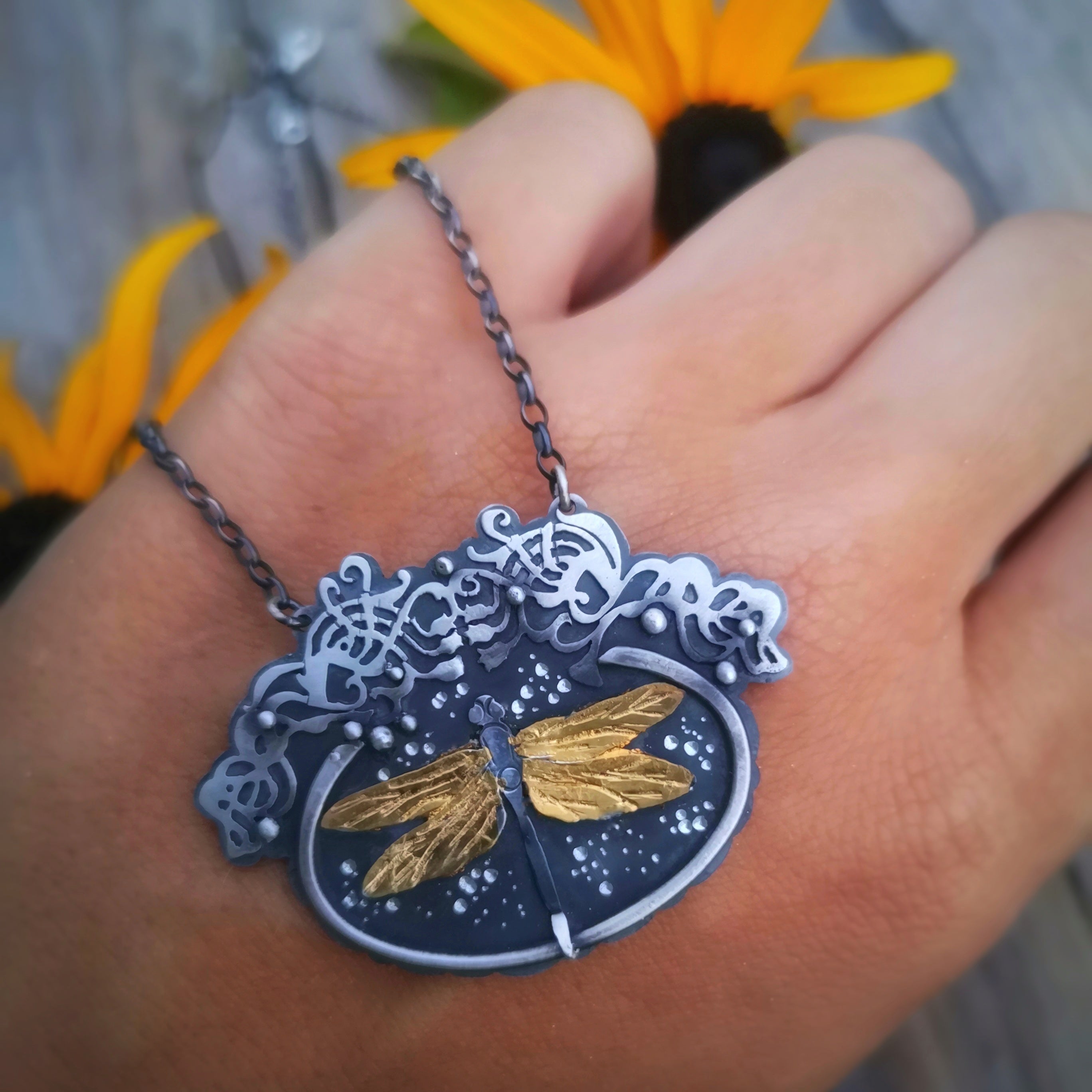 The Dragonfly Art Deco Necklace - Keum Boo