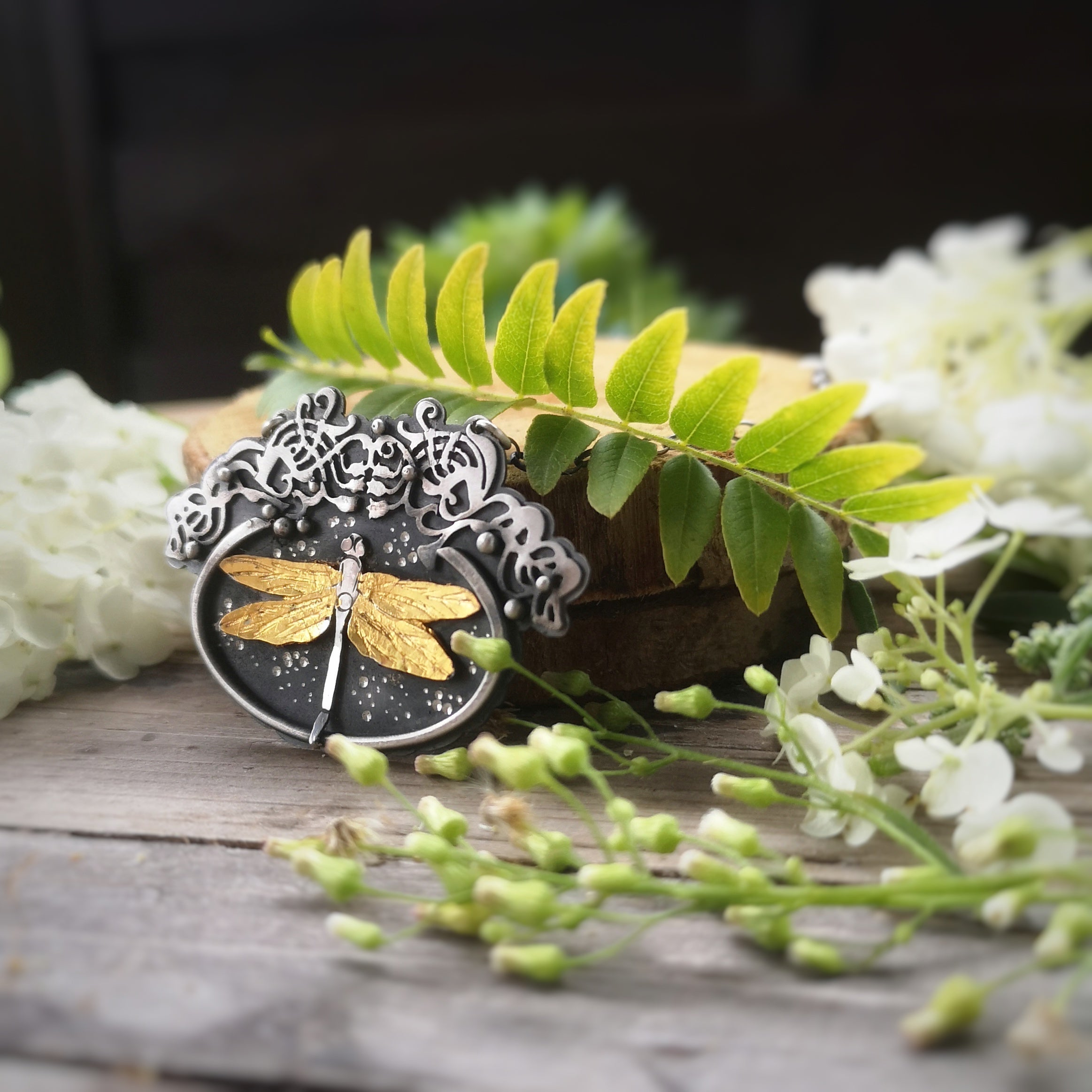 The Dragonfly Art Deco Necklace - Keum Boo