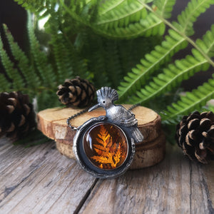 The Hoopoe & Fern - Baltic Amber Necklace