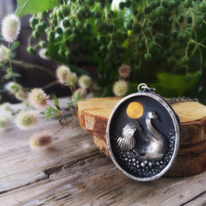 Spiritual Awakening - Swan Shadowbox Necklace