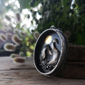 Spiritual Awakening - Swan Shadowbox Necklace