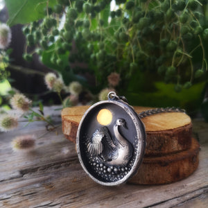 Spiritual Awakening - Swan Shadowbox Necklace