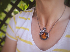 The Hoopoe & Fern - Baltic Amber Necklace