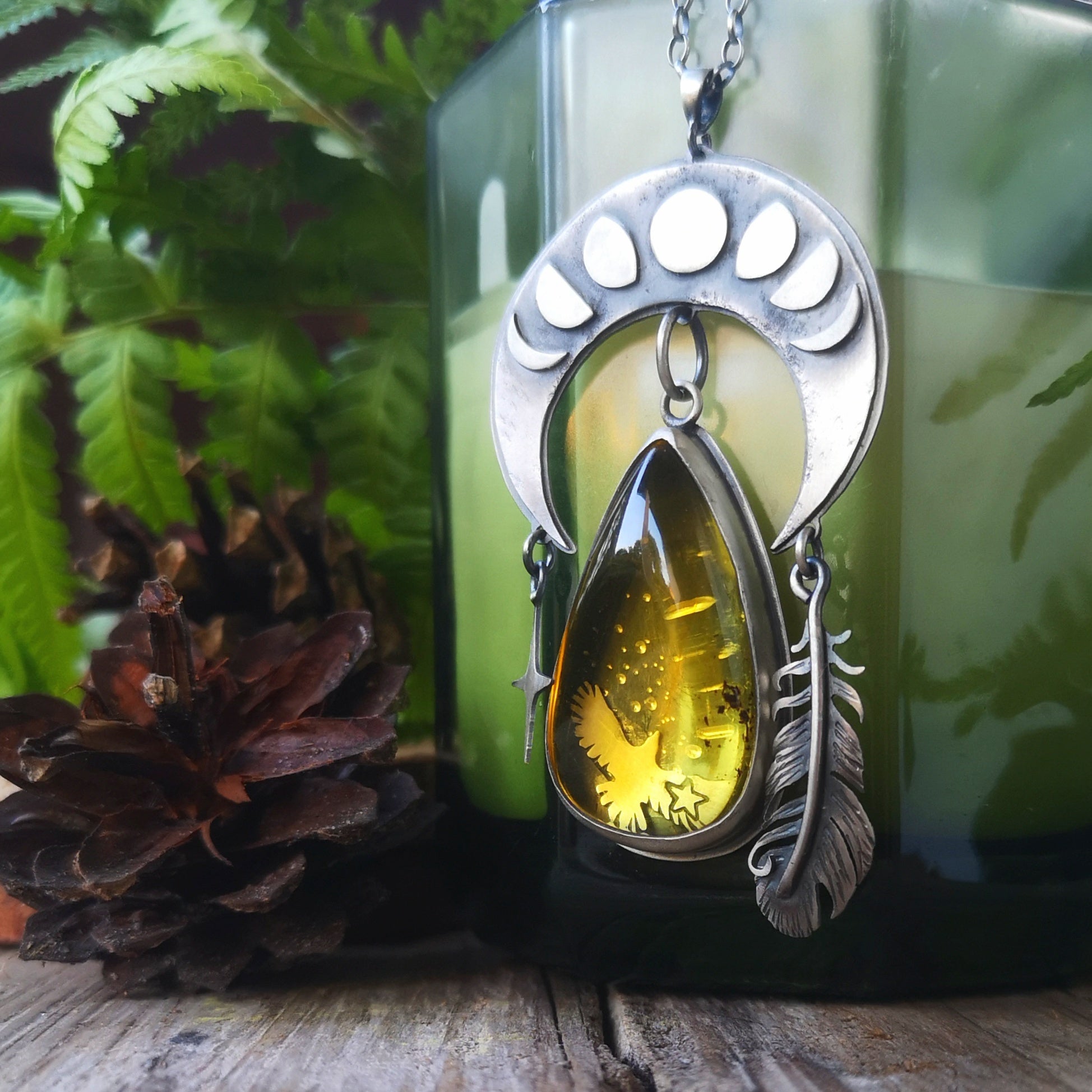 The Moon Necklace II - Baltic Amber Necklace