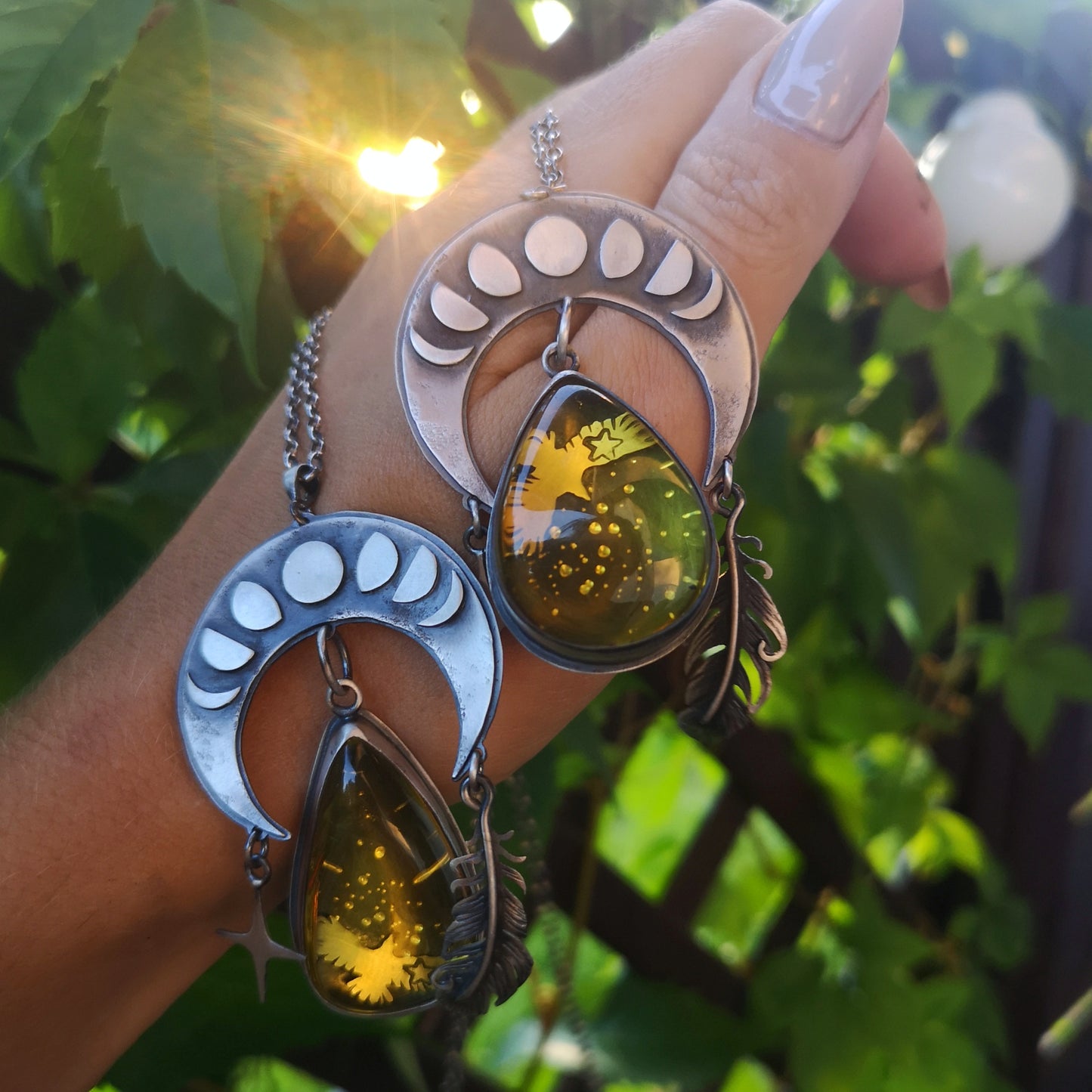 The Moon Necklace II - Baltic Amber Necklace