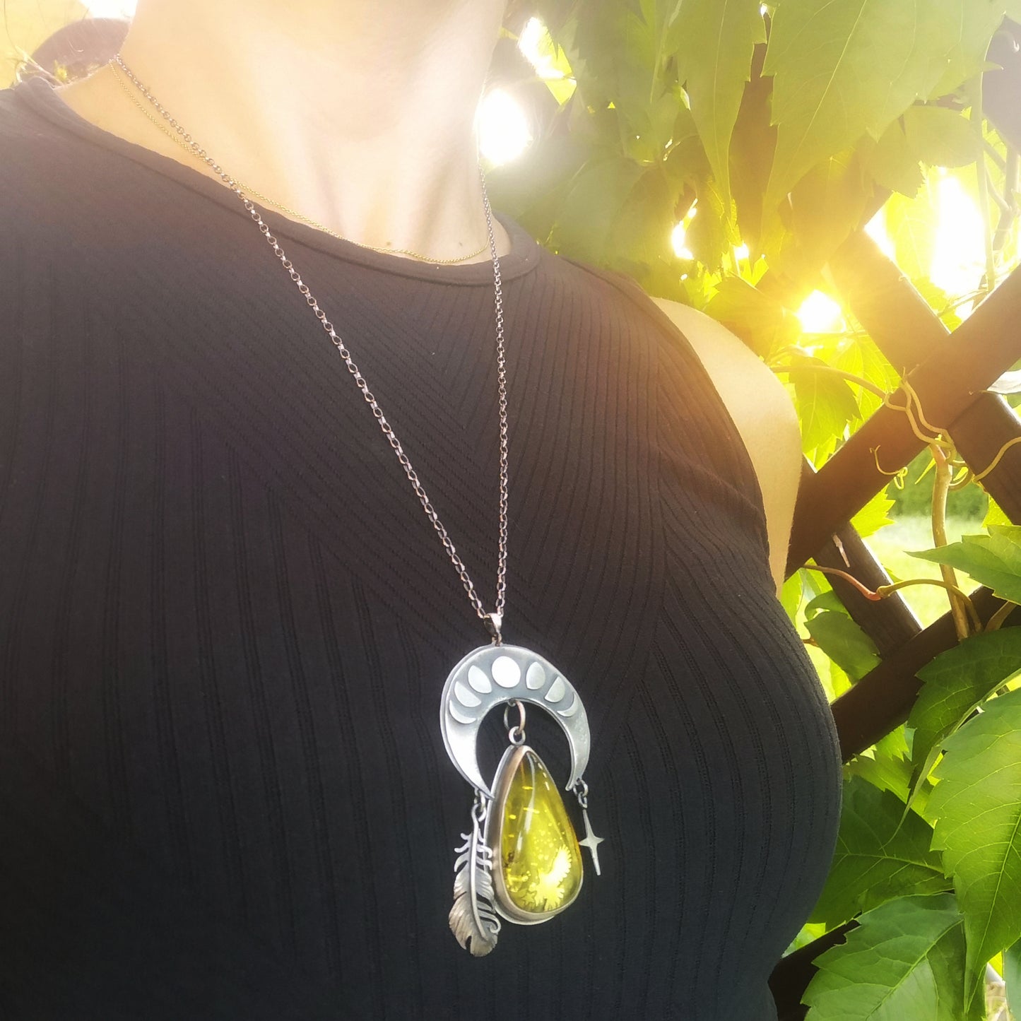 The Moon Necklace II - Baltic Amber Necklace