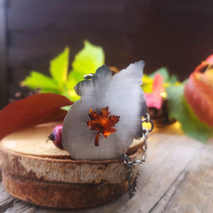 The Red Cardinal Necklace with Baltic Amber