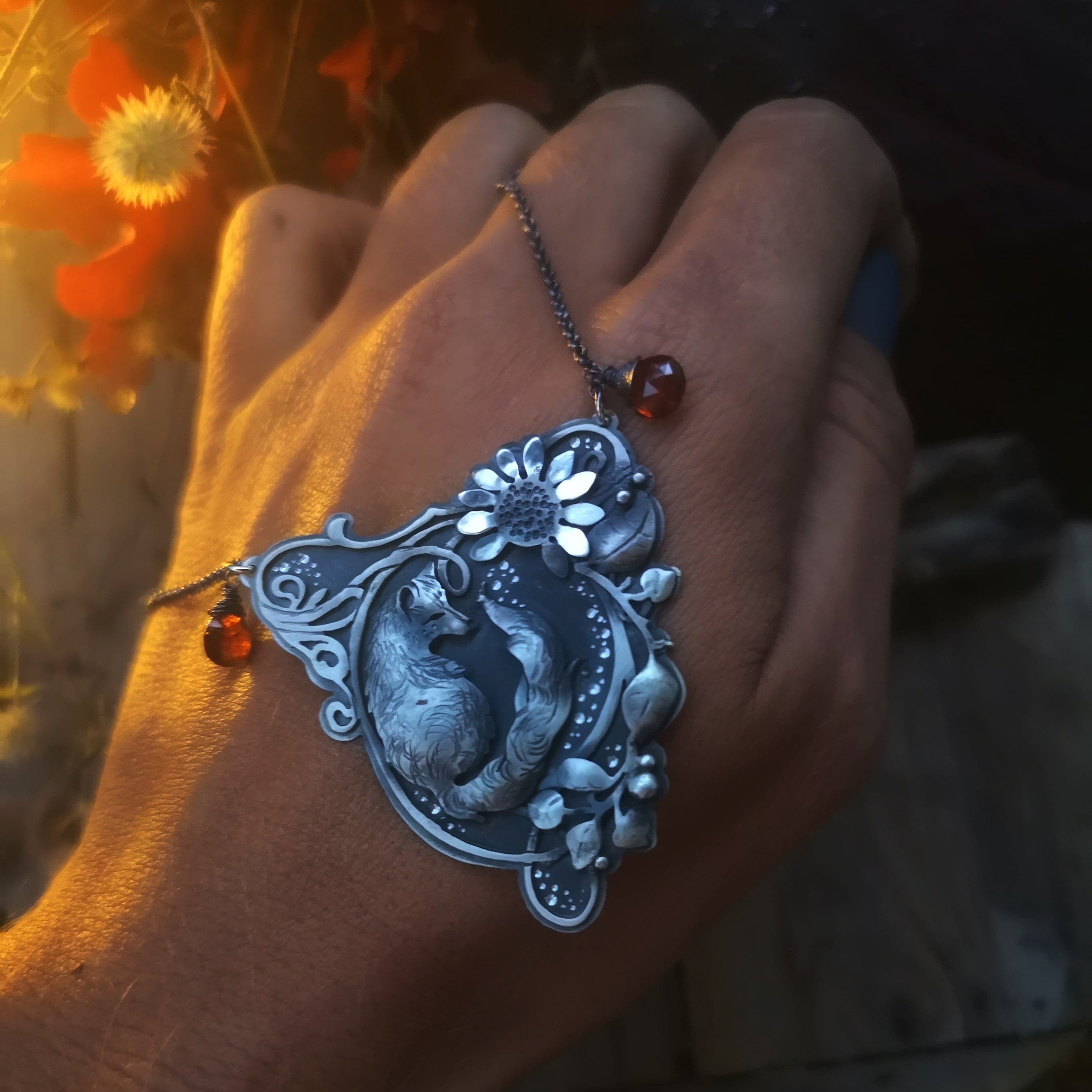 The Fox Necklace - Art Nouveau Inspired Necklace