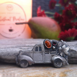 The Harvest Truck Necklace - Rhodolite Garnet & Amber