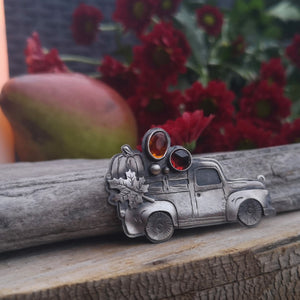 The Harvest Truck Necklace - Garnet & Amber