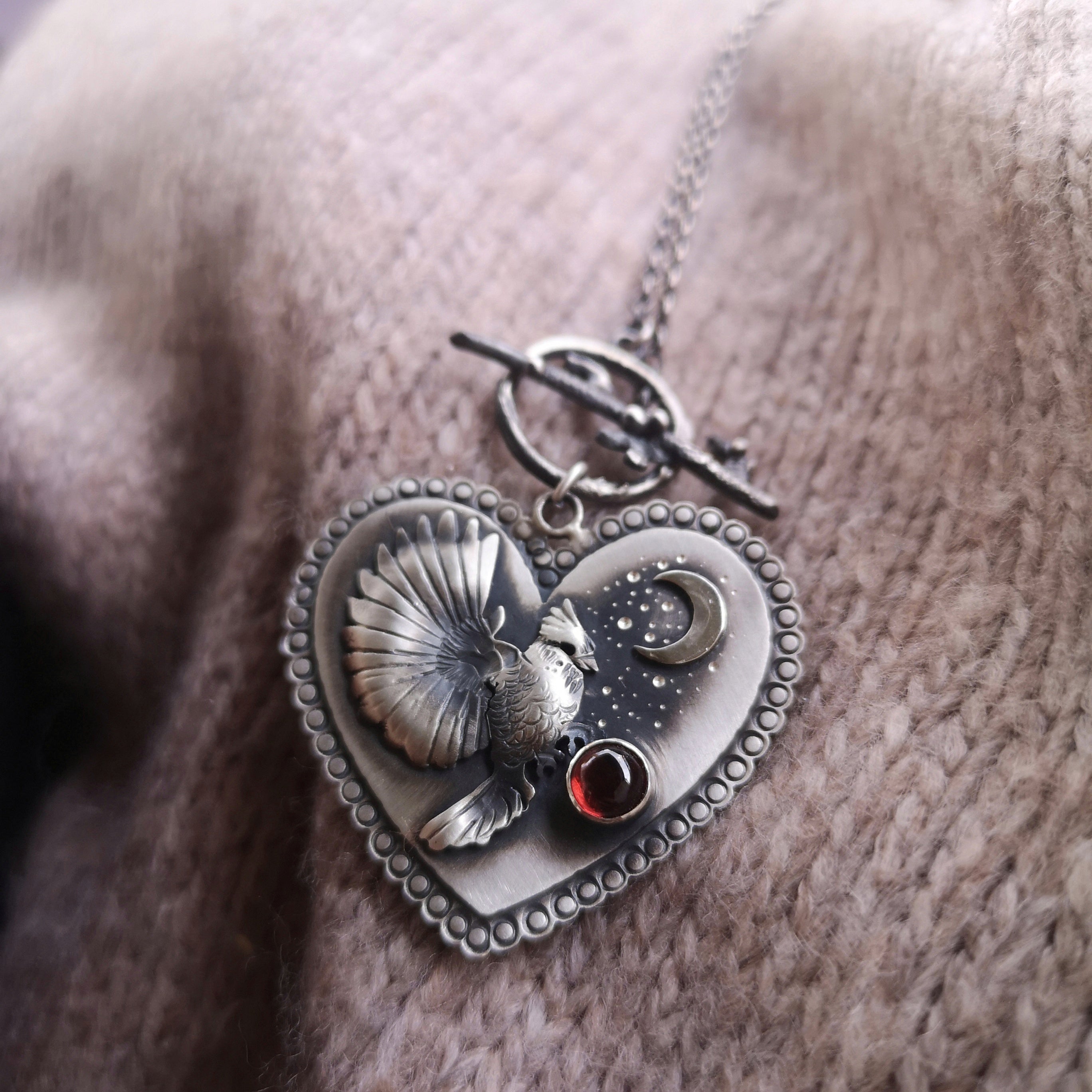 Love Message  Necklace --Red Cardinal Necklace
