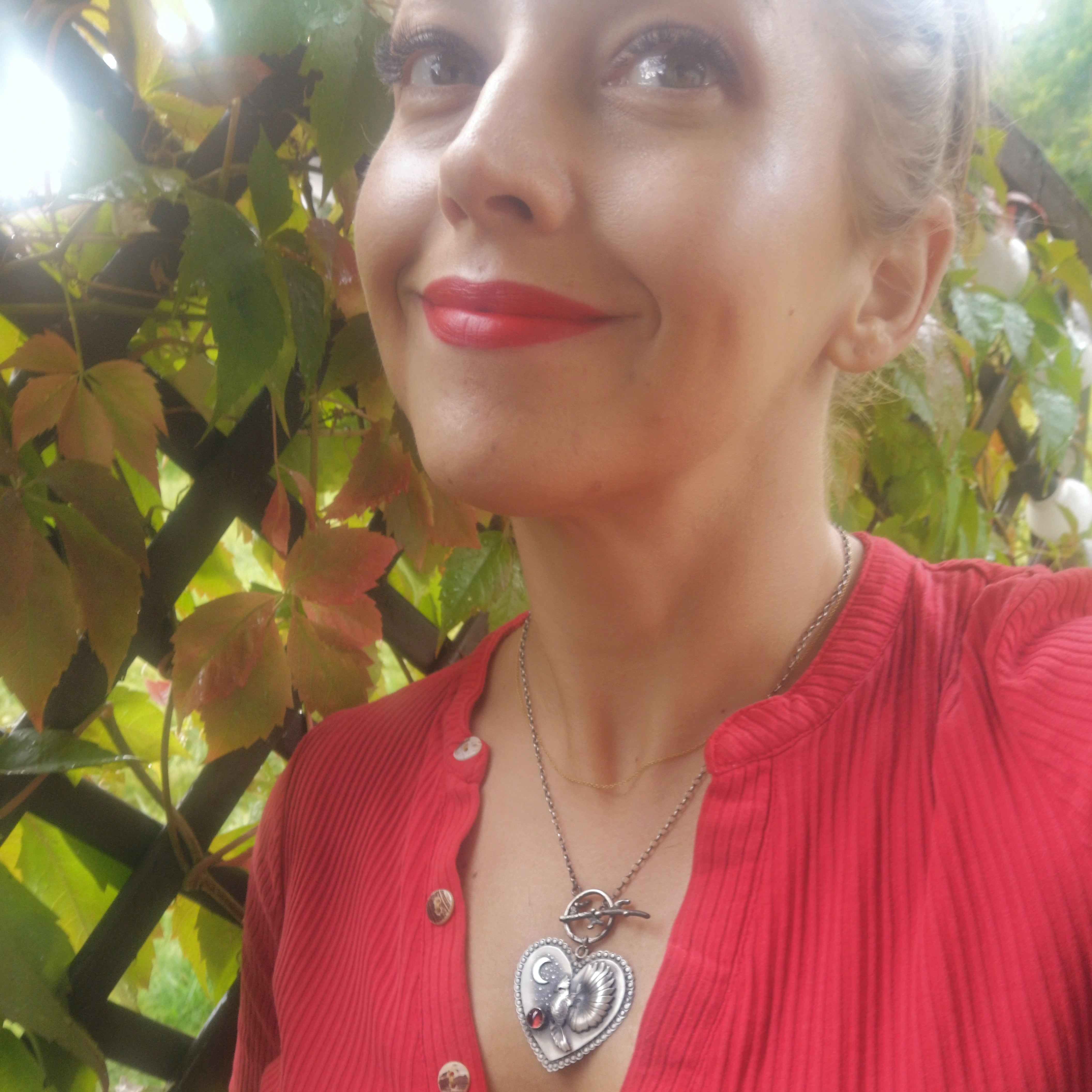 Love Message  Necklace --Red Cardinal Necklace