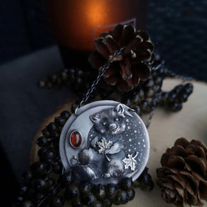 The Baby Raccoon & Amber Necklace