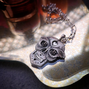 The Sugar Skull & Moth Necklace