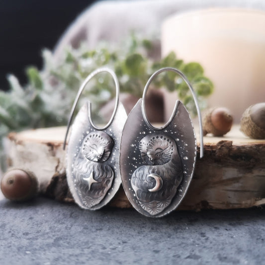 Sleeping Barn Owl Earrings
