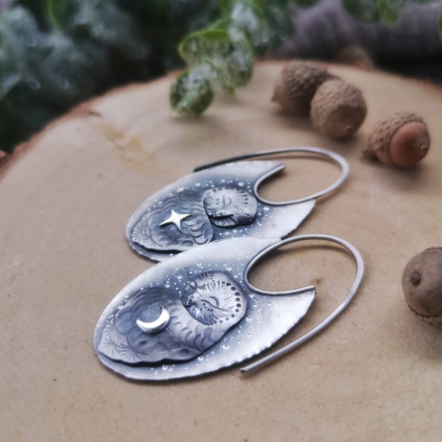 Sleeping Barn Owl Earrings