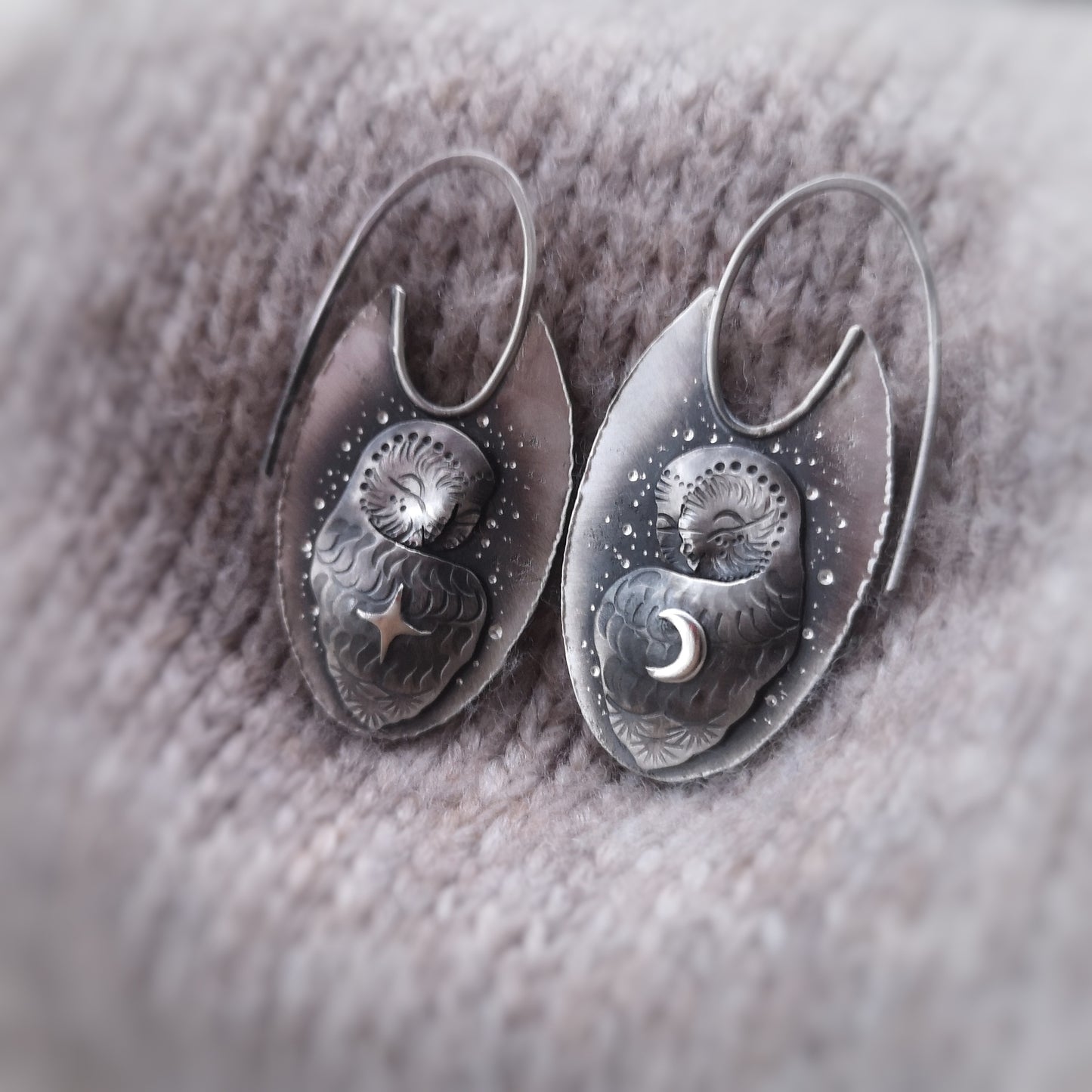 Sleeping Barn Owl Earrings