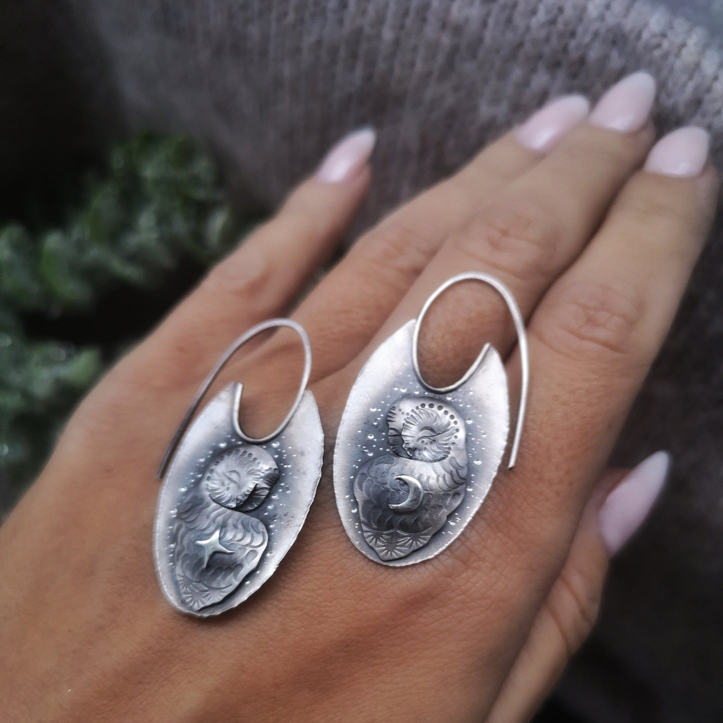 Sleeping Barn Owl Earrings