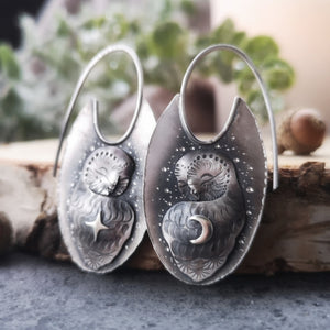 Sleeping Barn Owl Earrings