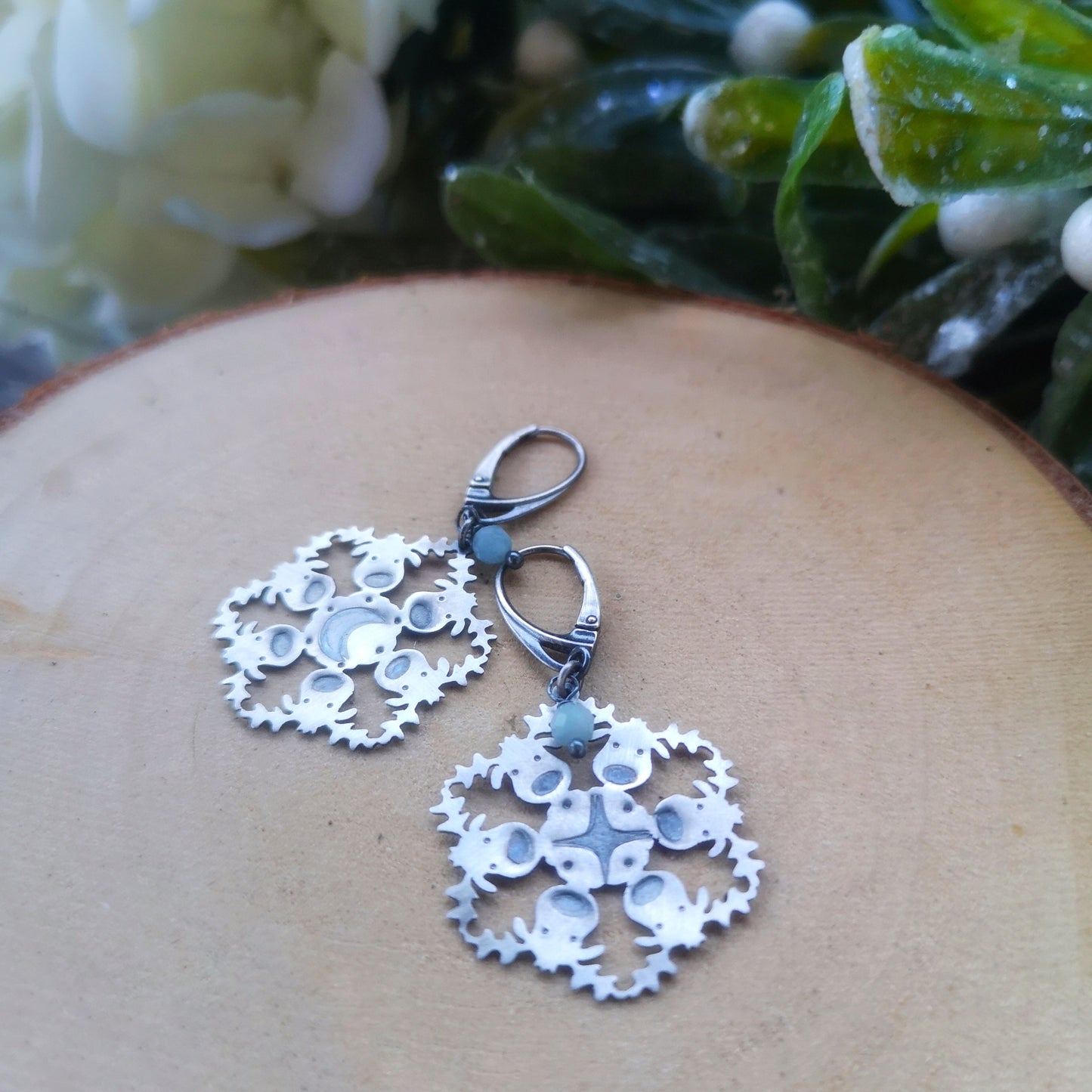 Reindeer Snowflake Earrings