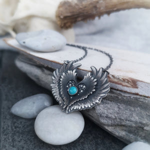 Be Brave - Winged Turquoise Necklace