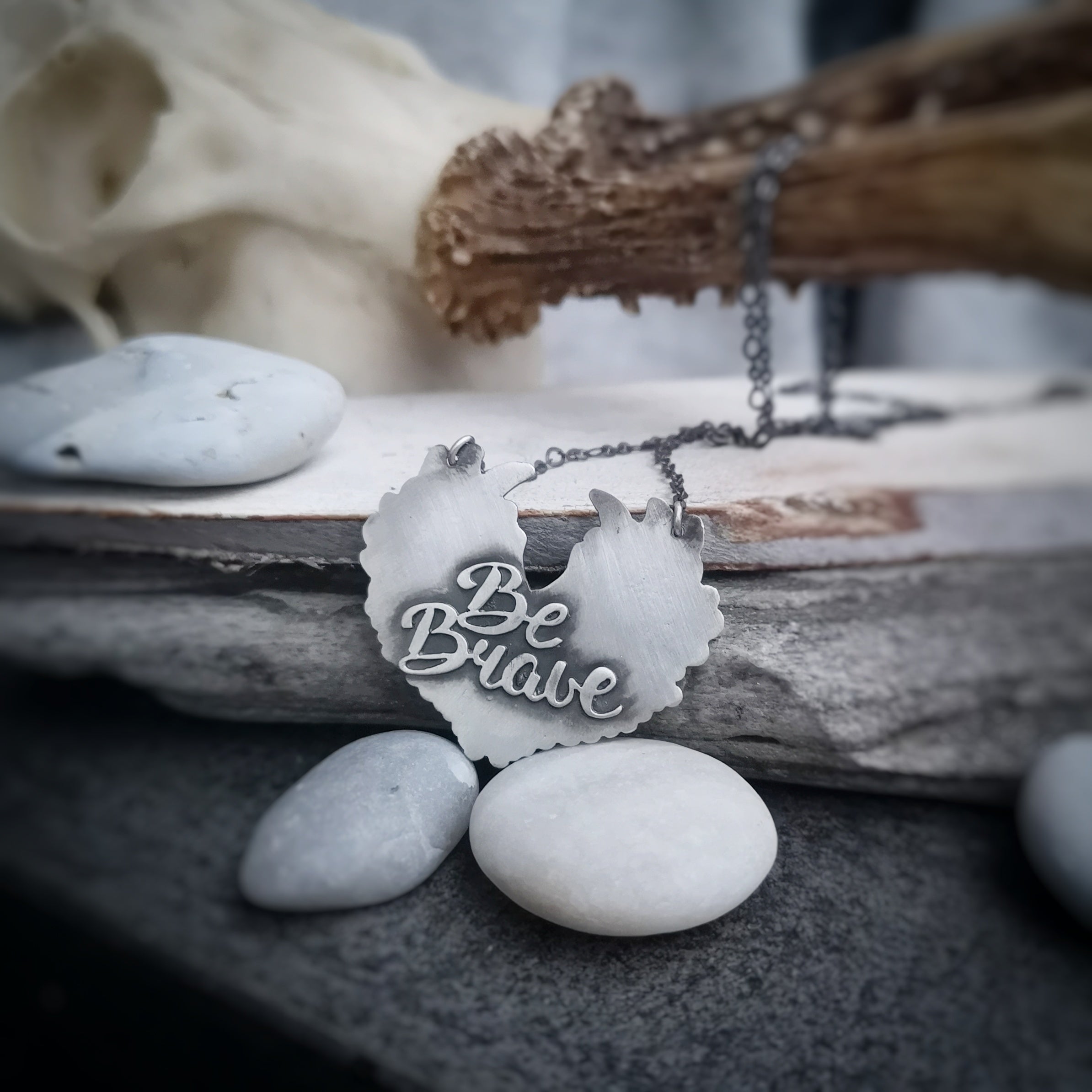 Be Brave - Winged Turquoise Necklace