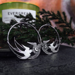 The Swallow Bird Hoop Earrings