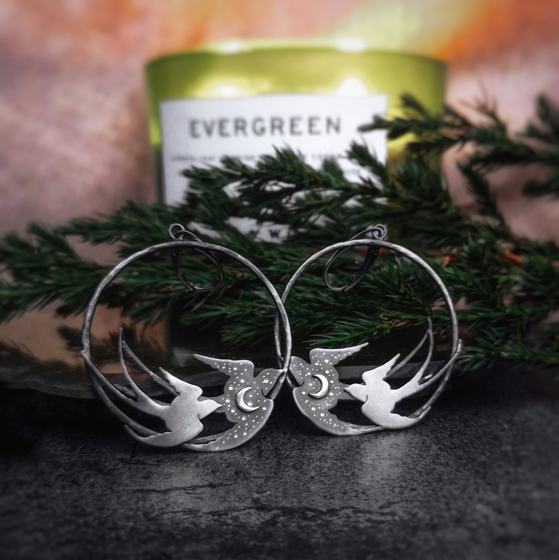 The Swallow Bird Hoop Earrings