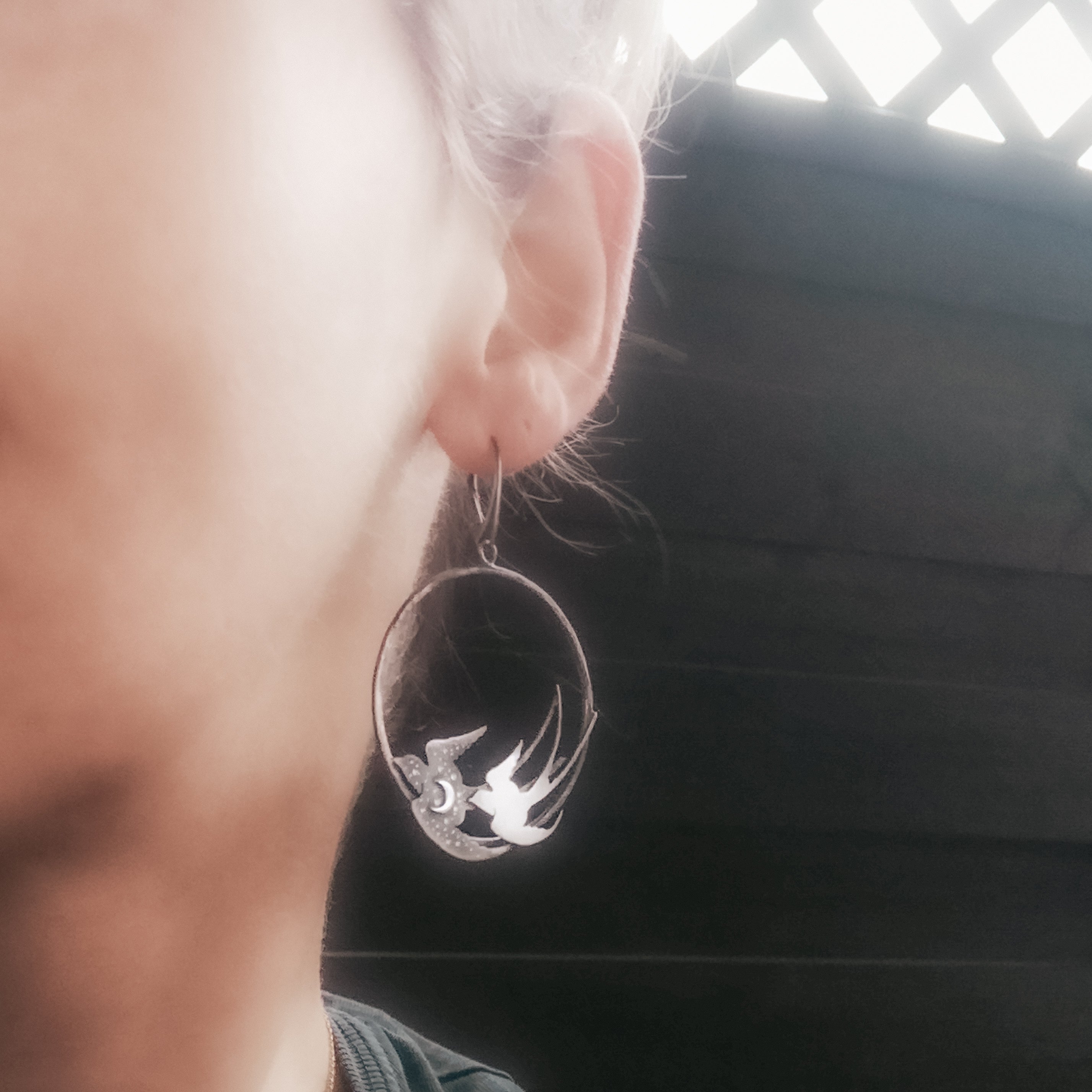 The Swallow Bird Hoop Earrings