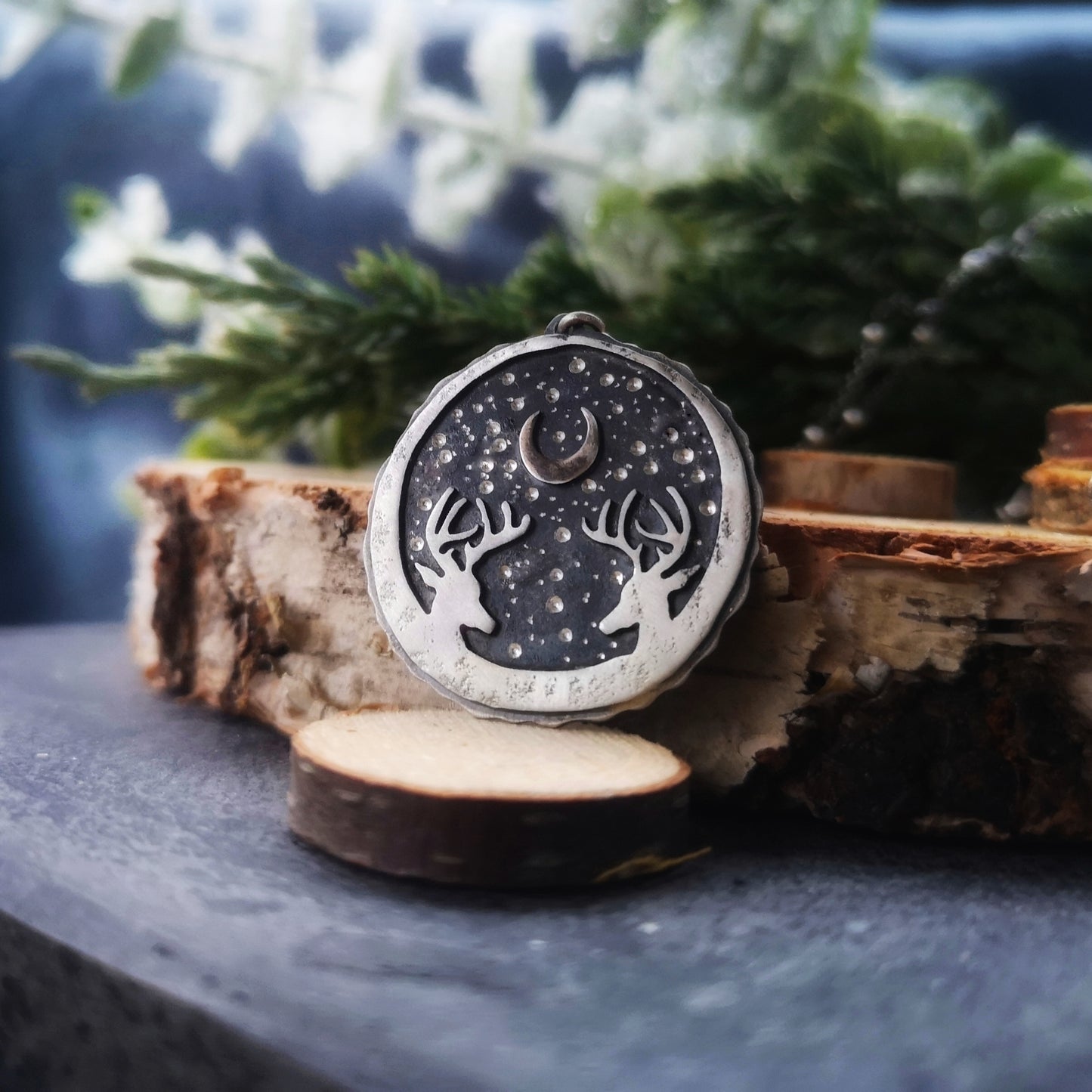 The Tribe Song Necklace - Deer & Moon
