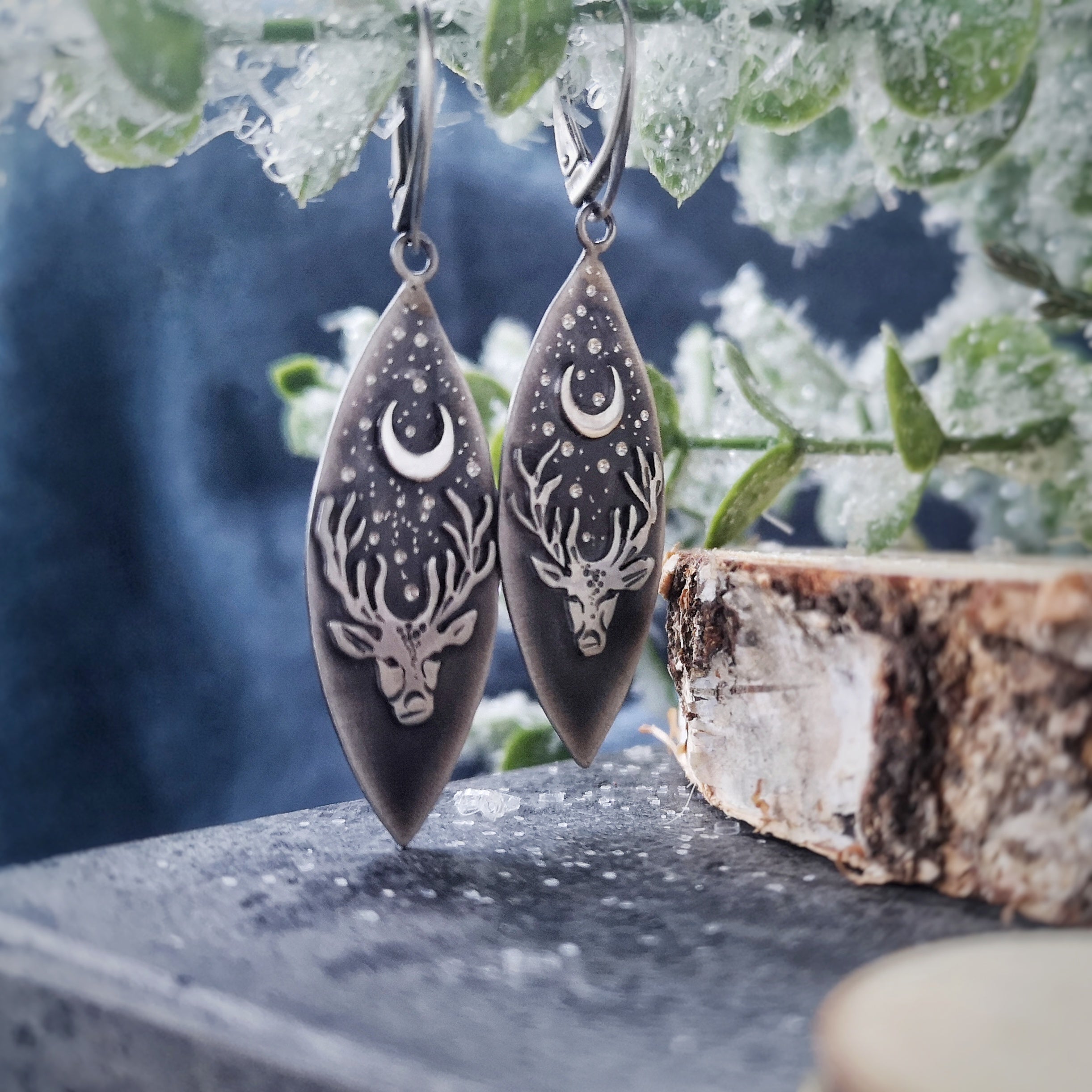 The Tribe Song Earrings - Deer & Moon Earrings