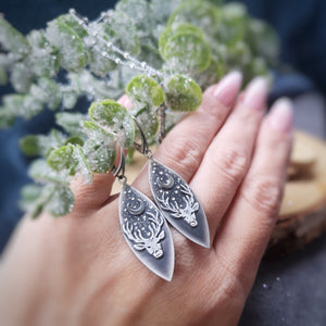 The Tribe Song Earrings - Deer & Moon Earrings
