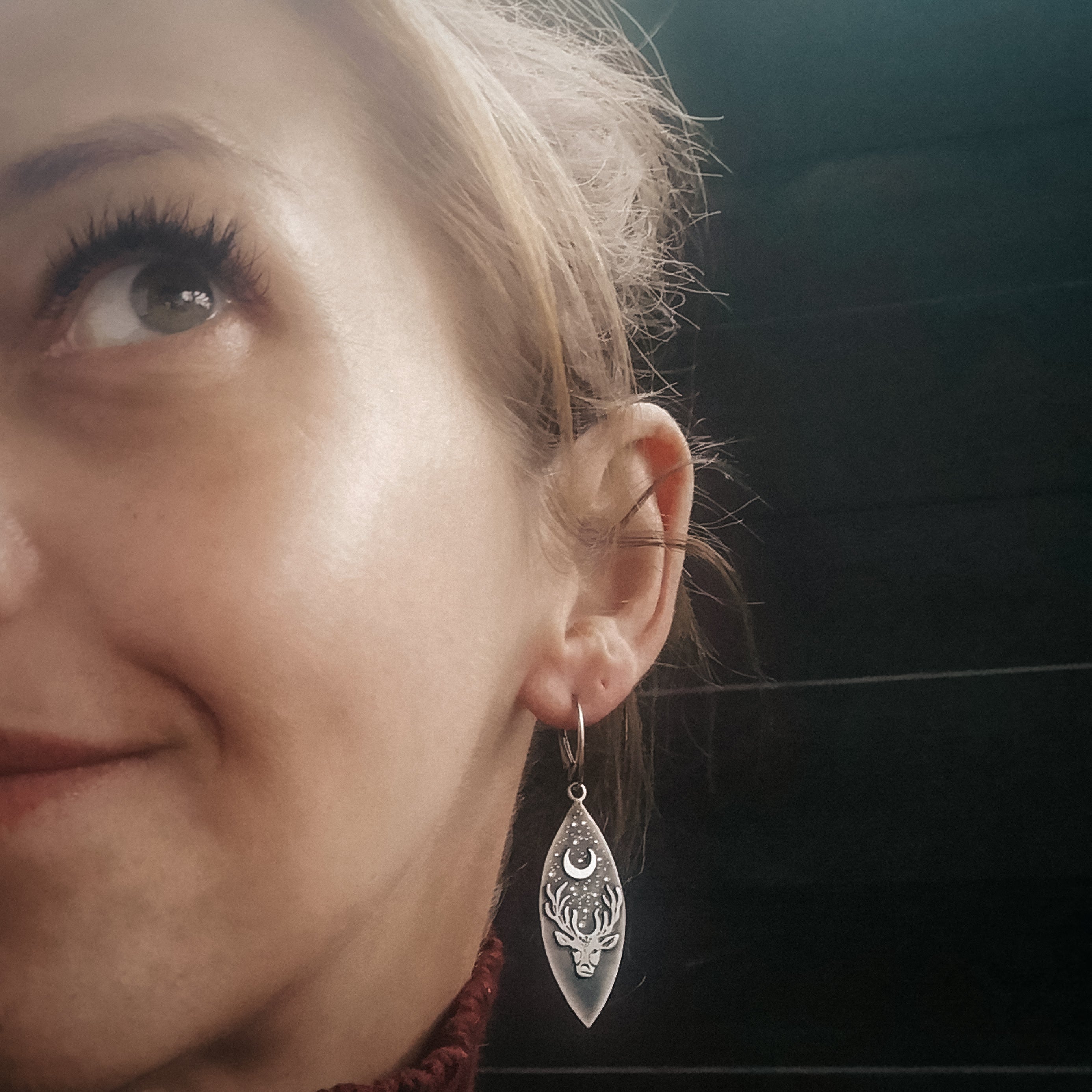 The Tribe Song Earrings - Deer & Moon Earrings
