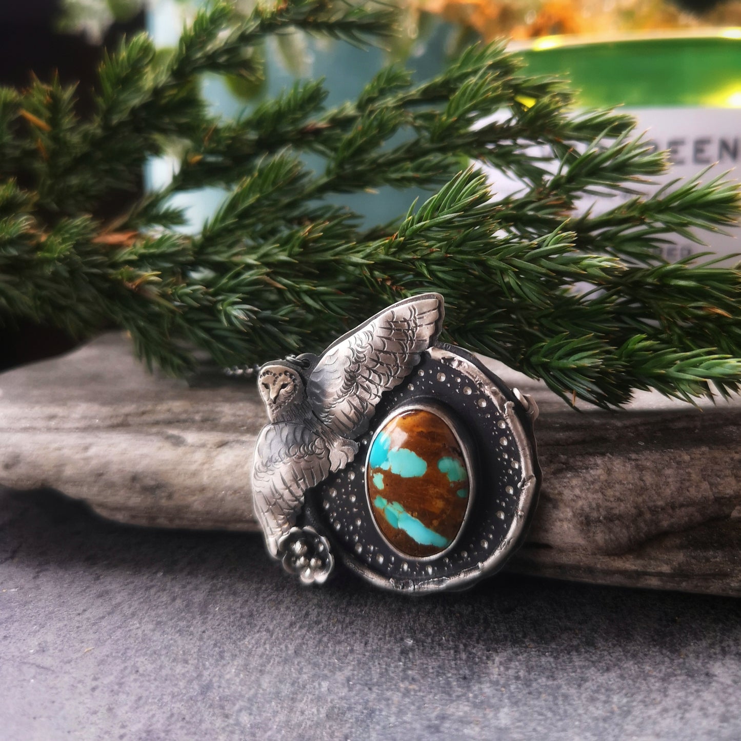 The Barn Owl Necklace - Royston Turquoise