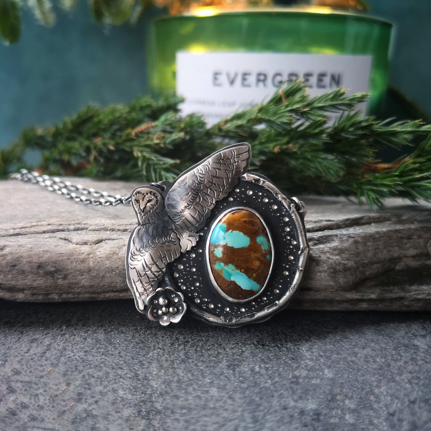 The Barn Owl Necklace - Royston Turquoise
