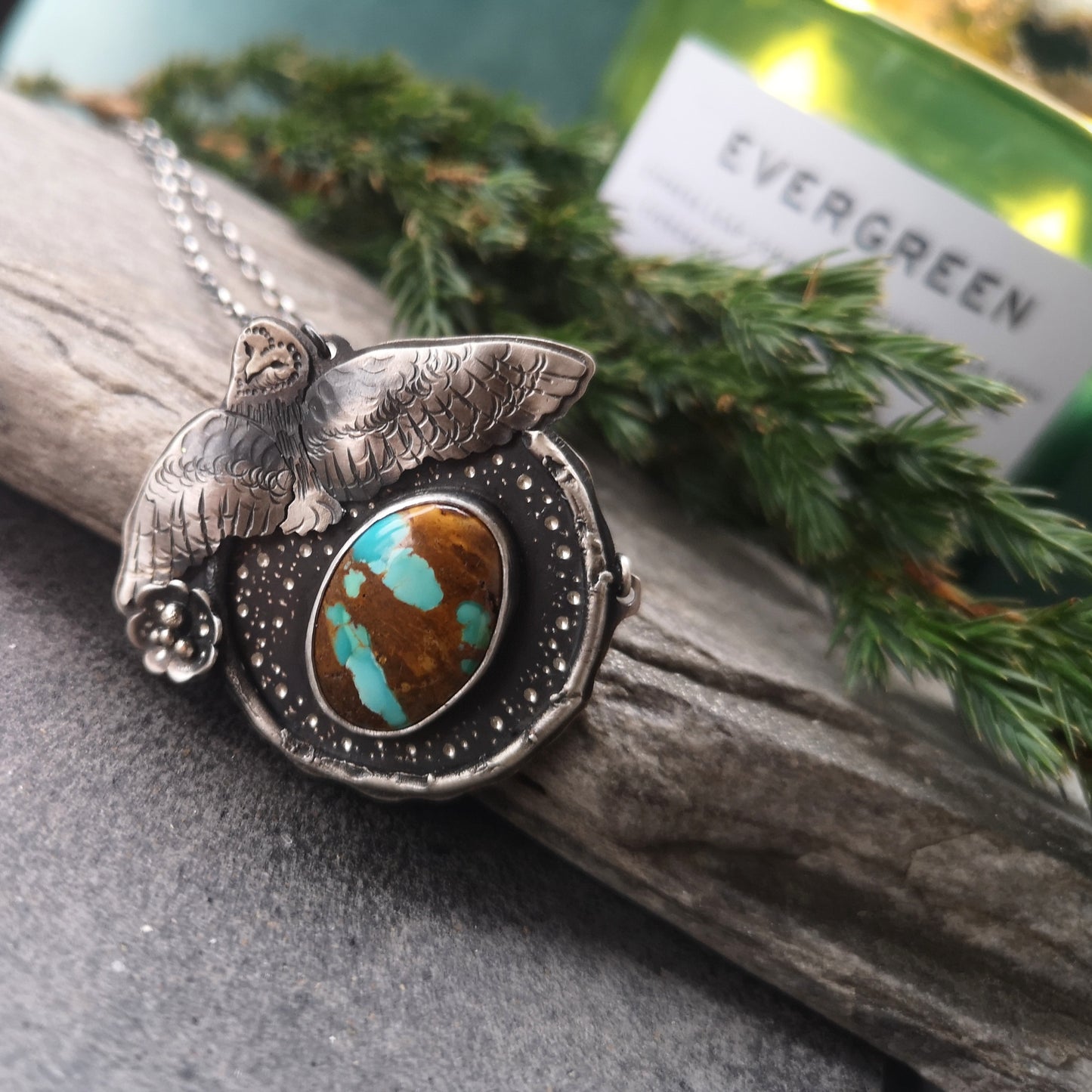 The Barn Owl Necklace - Royston Turquoise