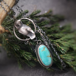 The Barn Owl Dreamcatcher Necklace - Royston Turquoise