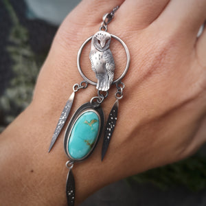The Barn Owl Dreamcatcher Necklace - Royston Turquoise