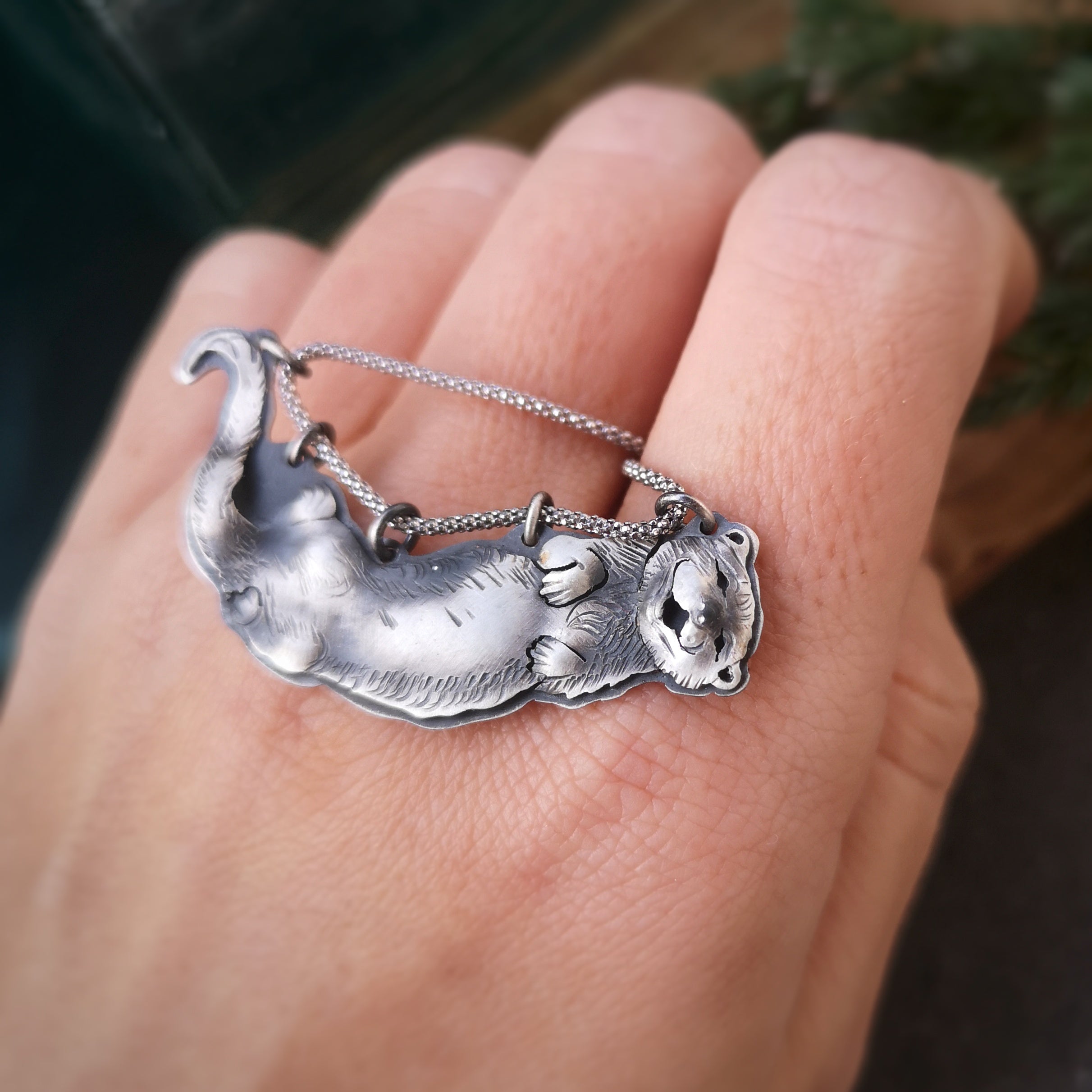 The Otter Floating in The Water Necklace