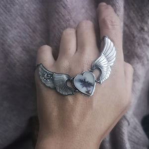 The Wings Necklace - Dendritic Agate Necklace