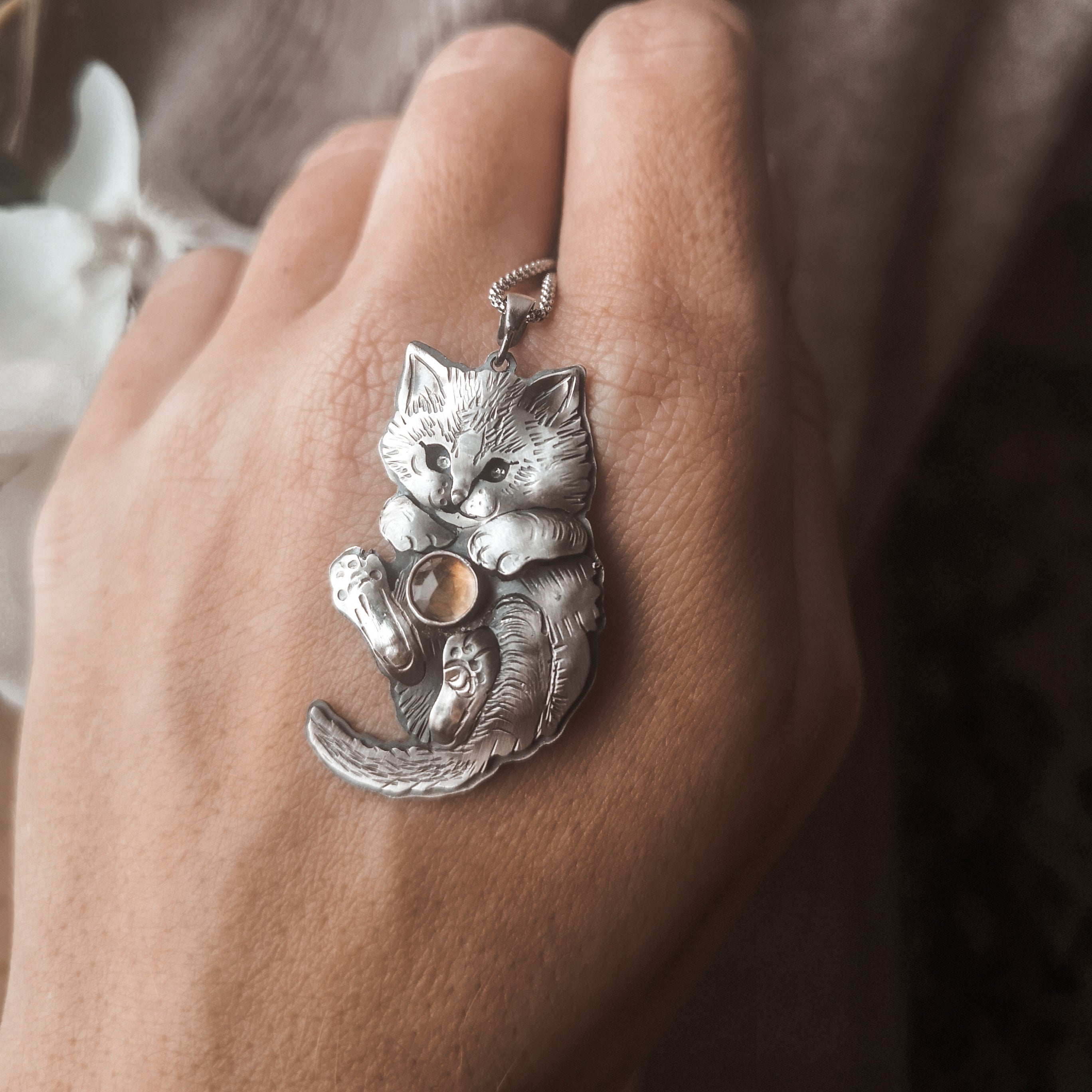 The Light Carrier - Kitten Necklace