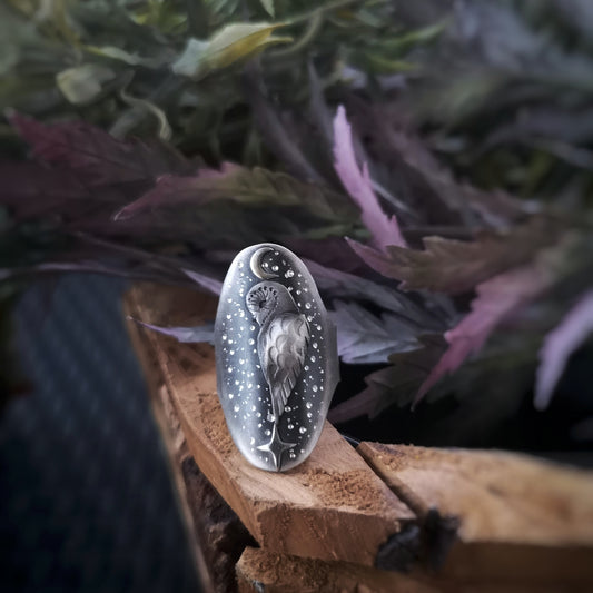 The Barn Owl Totem Ring