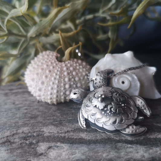 The Turtle & Hibiscus Necklace