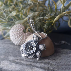 The Turtle & Hibiscus Bloom Necklace